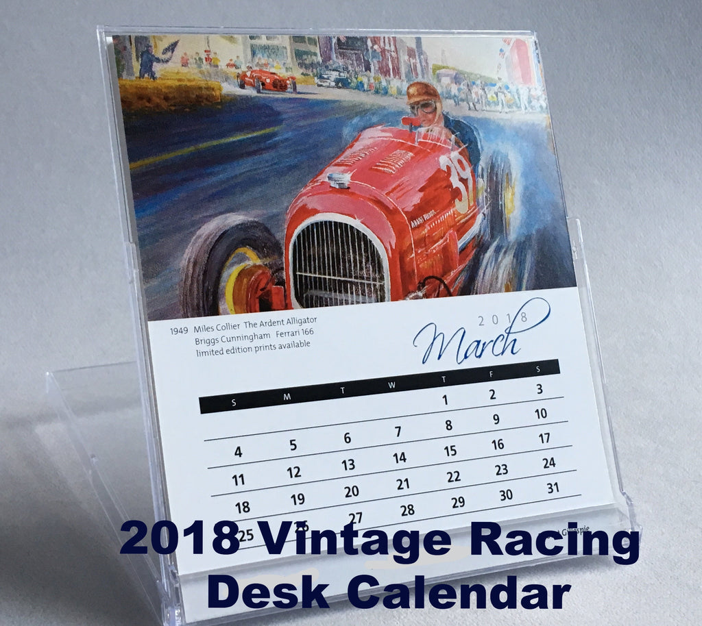 2018 Vintage Racing Desk Calendar